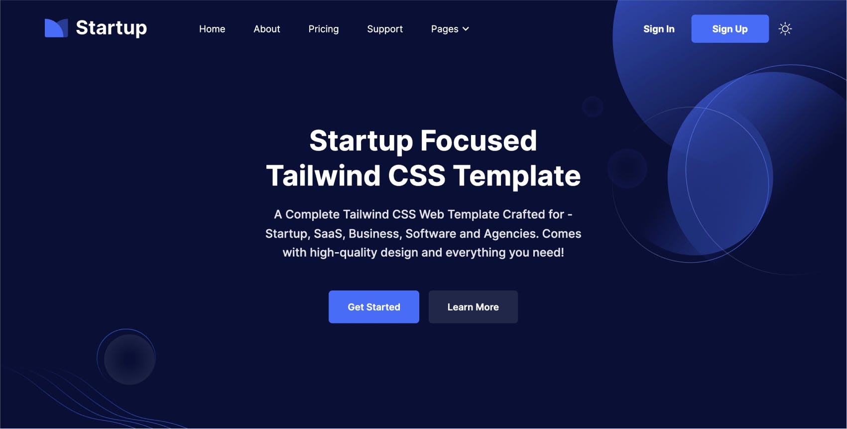 Startup - Tailwind CSS Template for Startup and Business