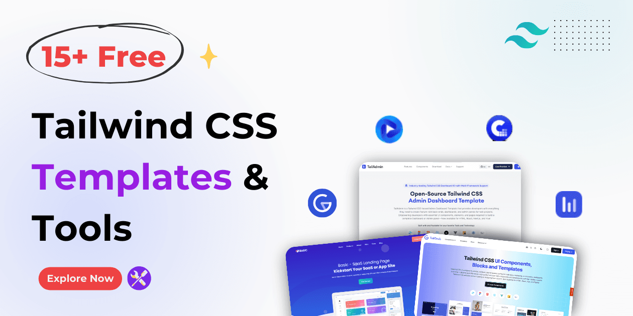 15+ Free Tailwind CSS Templates And Tools
