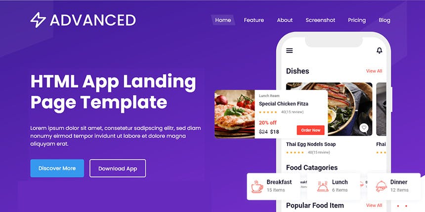 Advanced - Bootstrap Creative App Landing Page