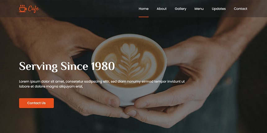 Cafe -  Coffee Shop and Bakery Website Template