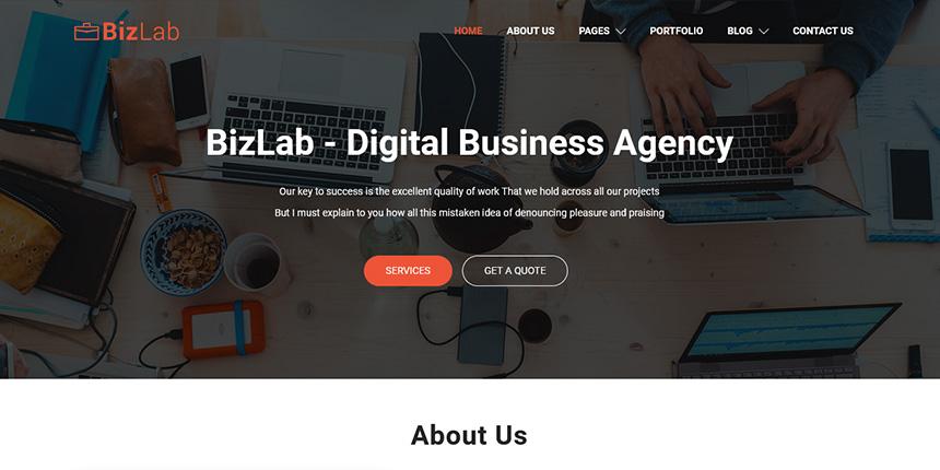 BizLab - Free Minimal Website Template