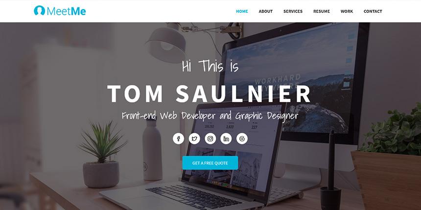 MeetMe - Free Resume and CV Bootstrap Template