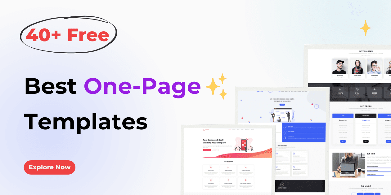 Free and customizable one page templates