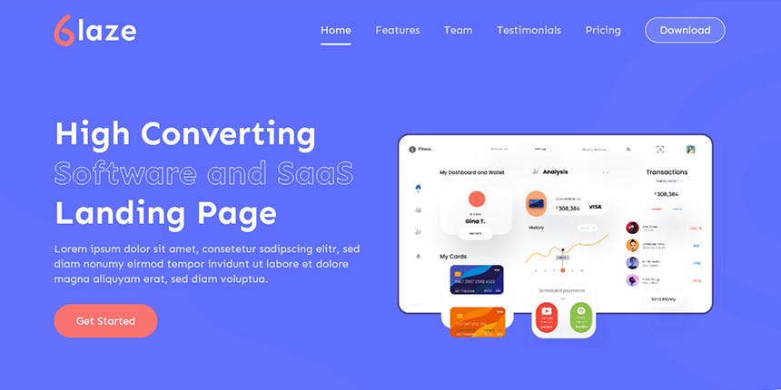 Blaze - Free Software and SaaS Landing Page Template