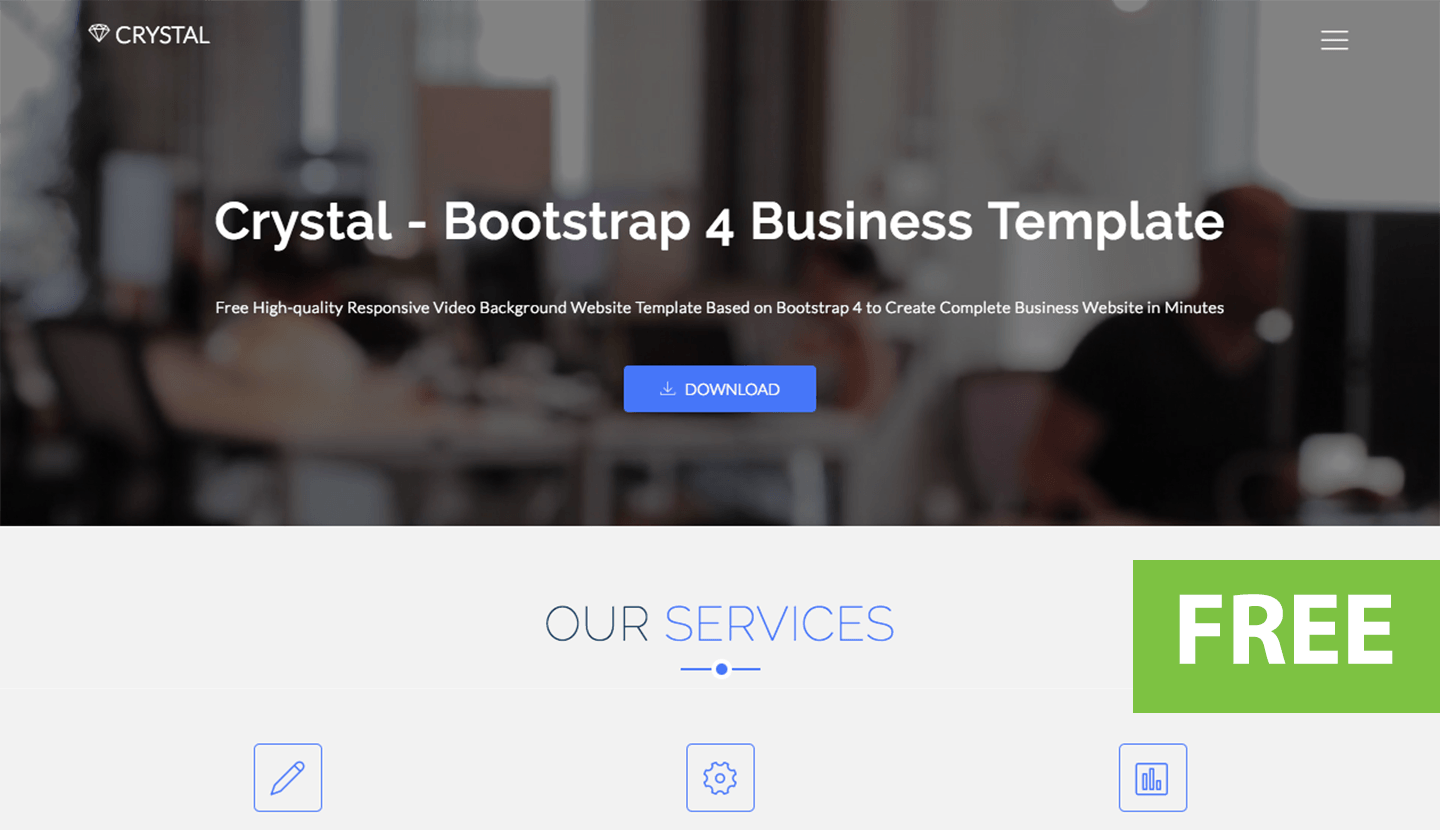 Crystal - Free Multipurpose Bootstrap 4 Template
