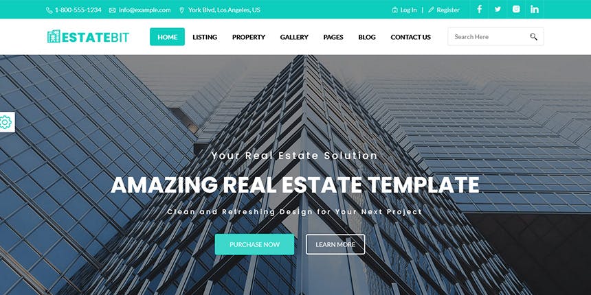 EstateBit - Free Real Estate Website Template