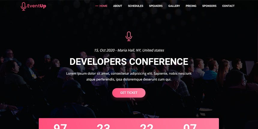 EvnentUp - Free Event and Conference Template