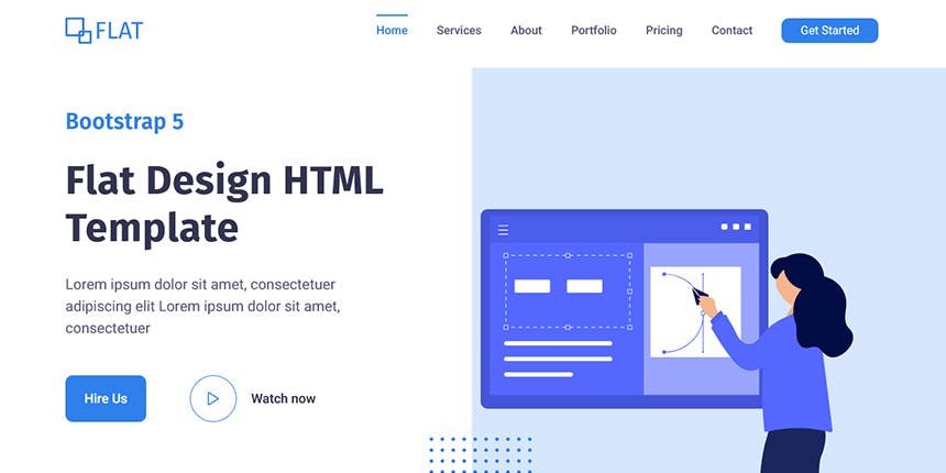 Flat - Flat Design HTML Website Template