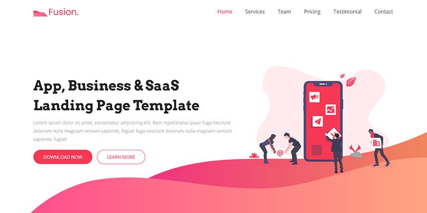 Fusion - Tailwind CSS App, Business and SaaS Template