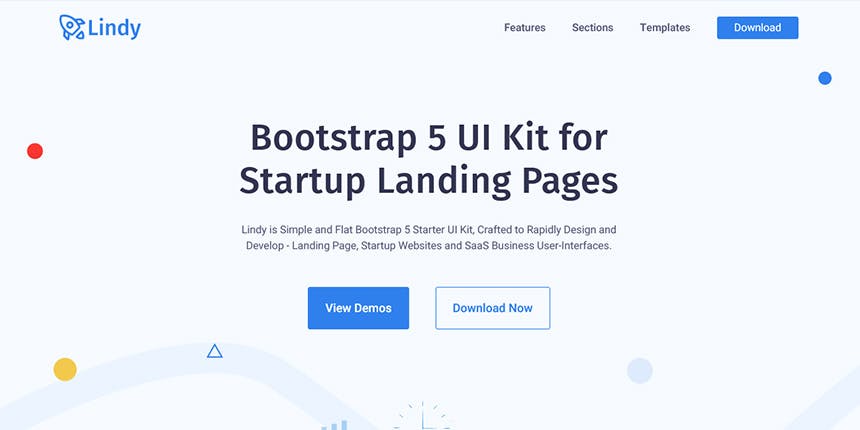 Lindy UI Kit - Free Bootstrap 5 Startup UI Kit