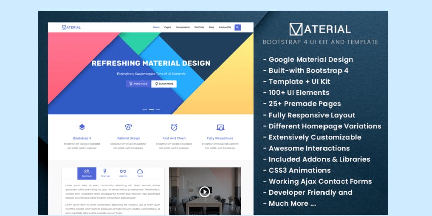 Material - Free Material Design Bootstrap 4 UI Kit