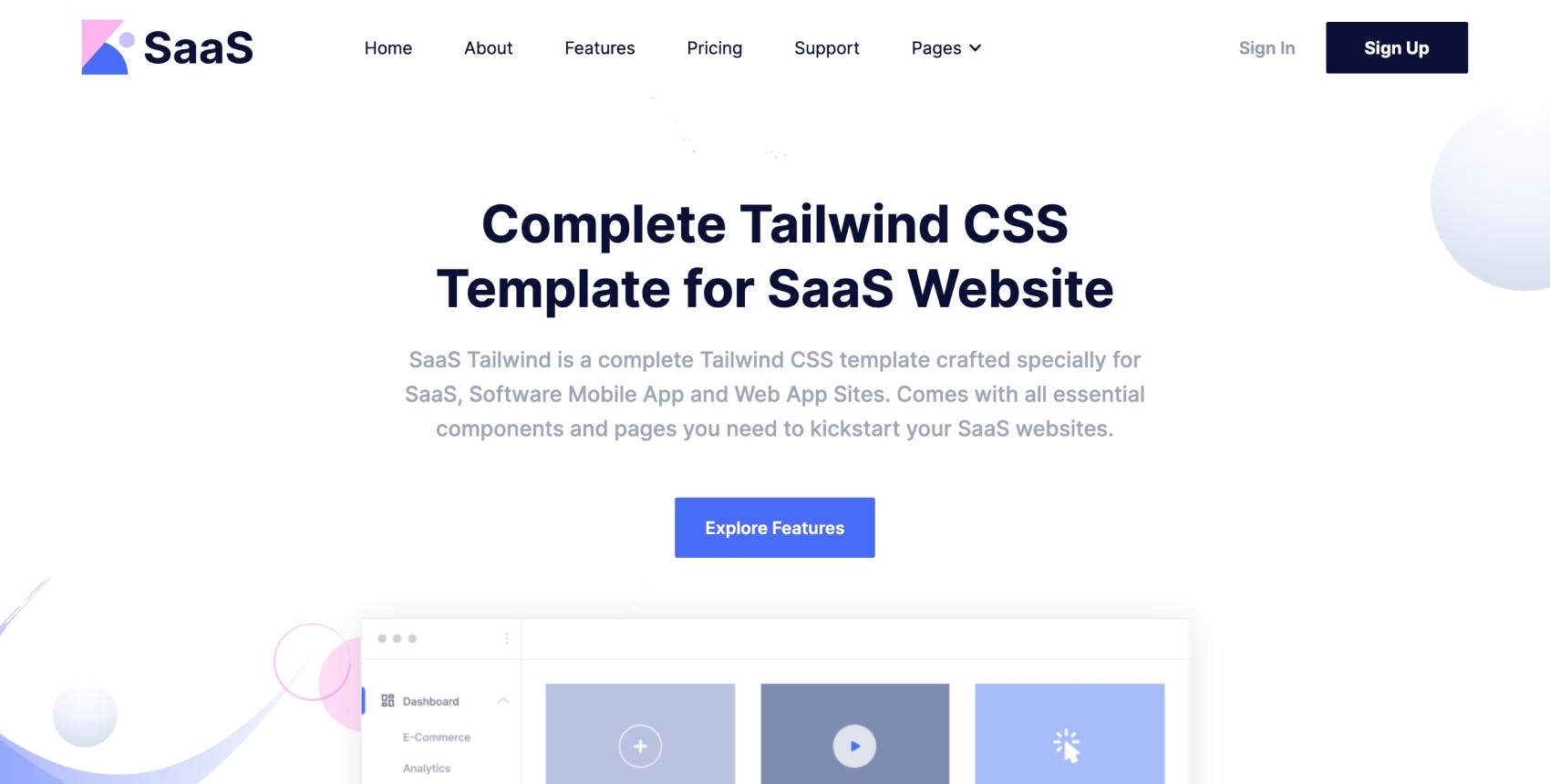 SaaS - Tailwind CSS Template for SaaS and Software Site