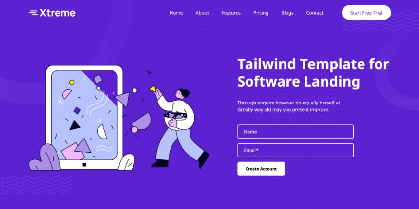 Xtreme - Tailwind CSS Software Landing Page Template