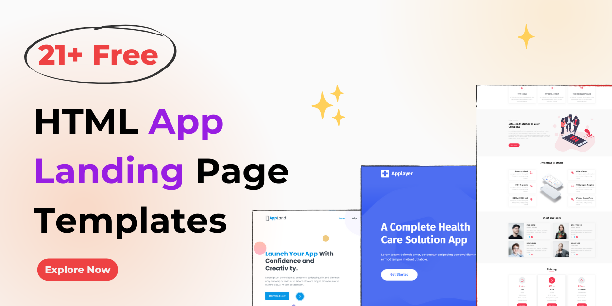 21+ Free HTML App Landing Page Templates