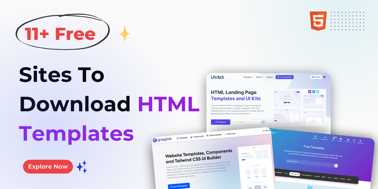 11+ Sites to Download Free HTML Templates