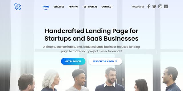 Start Page Example Start - Free Landing Page for Startup and SaaS Business